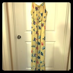 Yellow, floral maxi dress